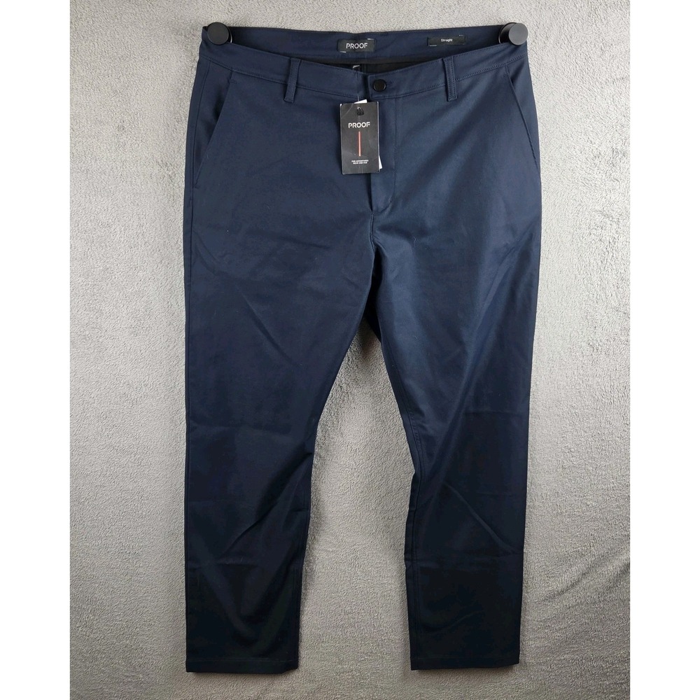 NWT Proof Nomad Pants Mens 38 Straight Fit Navy Blue Performance Chino Huckberry